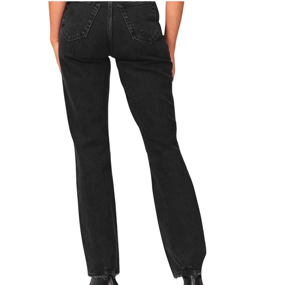 Abercrombie & Fitch 90s Ultra High Rise Straight Jean Black Size 33/16 - Picture 2 of 11